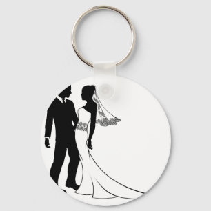 Llavero Silueta de los pares del boda de novia y del novio