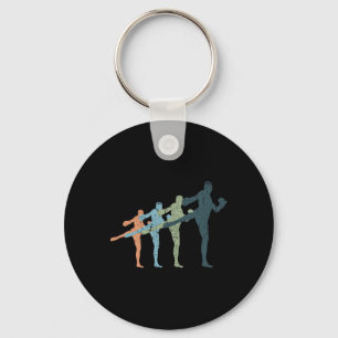 Llavero Silueta de mamá y papá deportistas - Kickboxing vi
