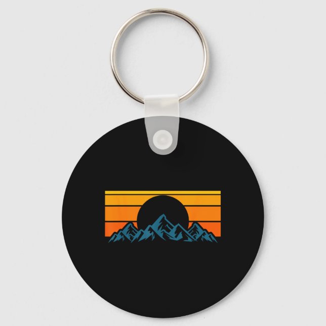 Llavero Silueta de montaña retro (Anverso)