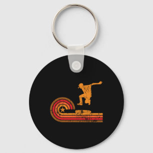 Llavero Silueta de patinador retro de los 70 patinando