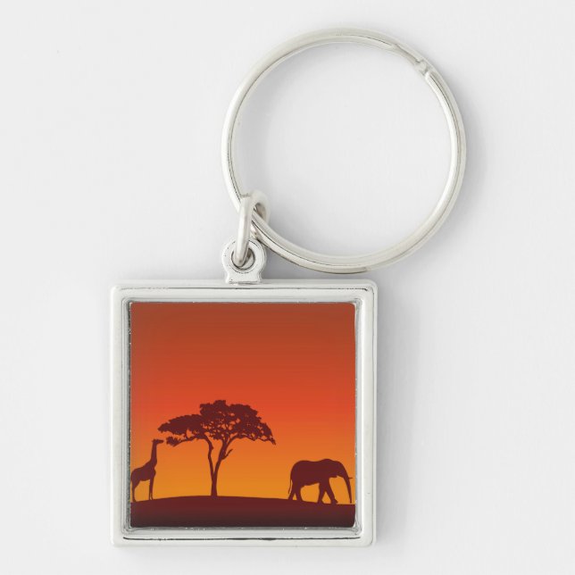 Llavero Silueta de Safari Africana - Keychain (Frente)