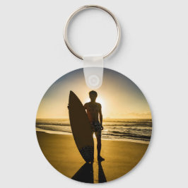 Llavero Silueta surfista al amanecer