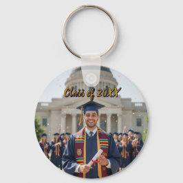 Llavero Silver Aluminum Photo Graduation Keychain