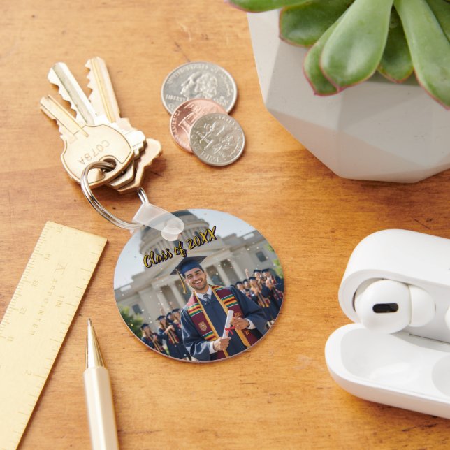 Llavero Silver Aluminum Photo Graduation Keychain (Escritorio )