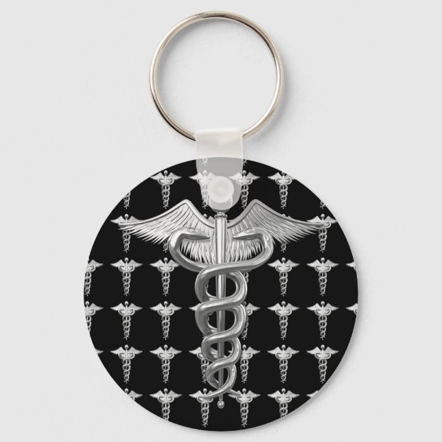 Llavero Silver Medical Caduceus (Anverso)
