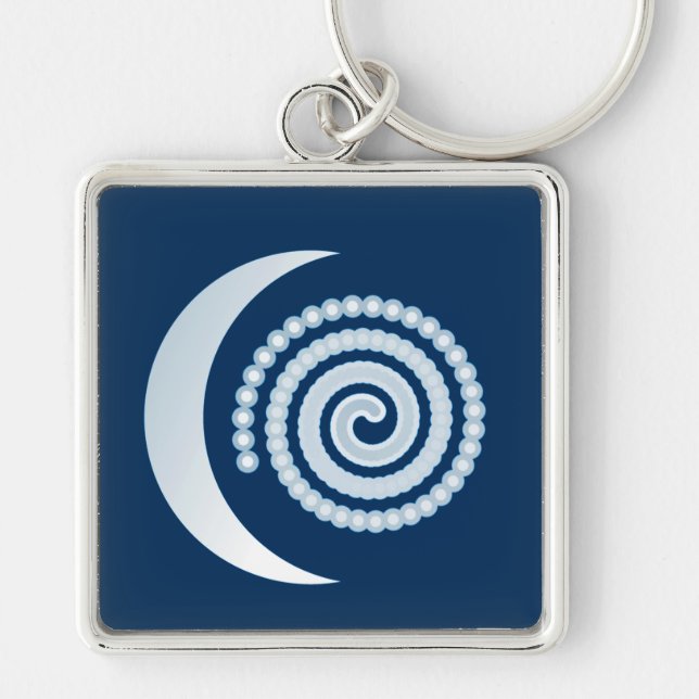 Llavero Silver Moon Spiral on dark blue (Frente)