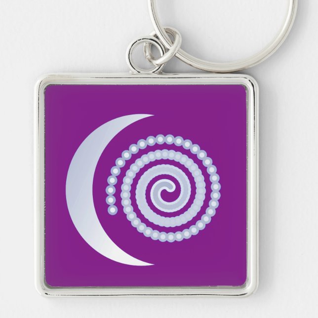 Llavero Silver Moon Spiral on purple (Frente)