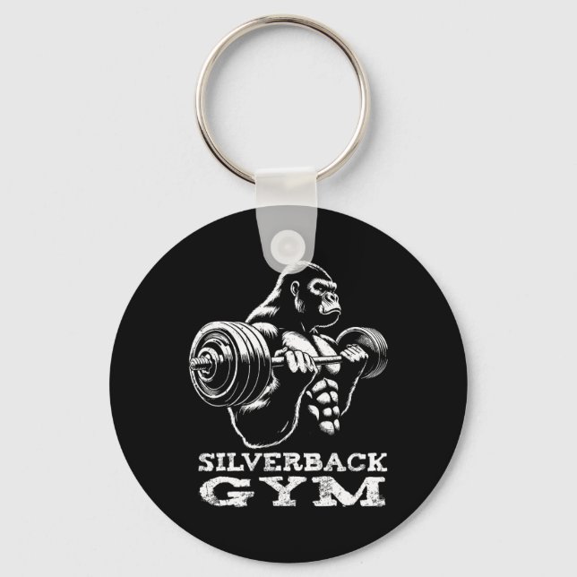 Llavero Silverback Gym Gorila Halterofilia Fitne (Anverso)