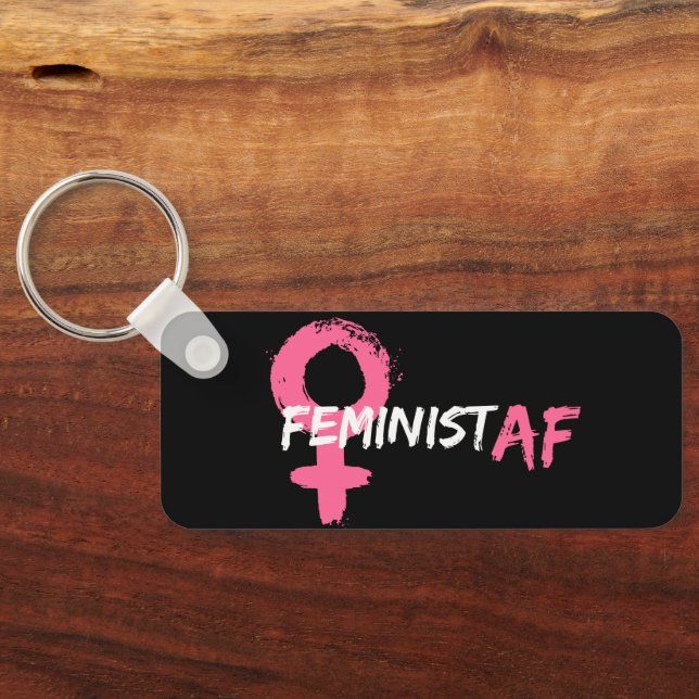 Llavero Símbolo artístico feminista rosa AF (Reverso)