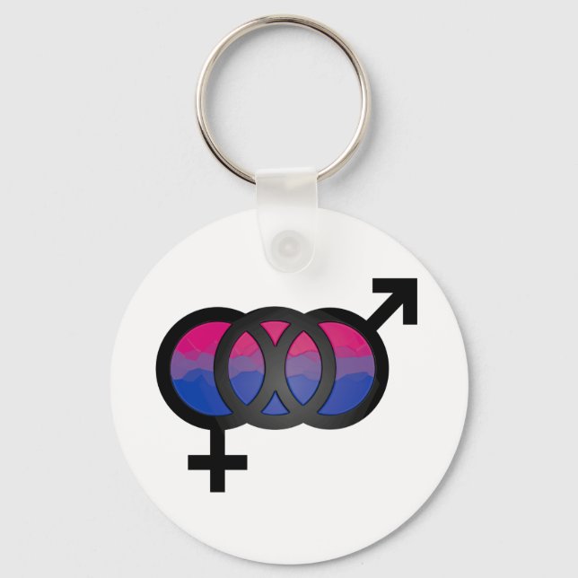 Llavero Símbolo bisexual 3D (Anverso)