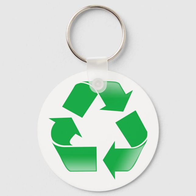 Llavero Símbolo clásico de reciclaje RECICLAJE (Anverso)