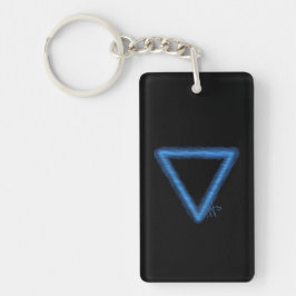 Llavero Símbolo de alquimia de elemento de agua ondulada