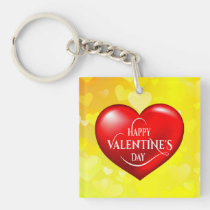 Llavero Símbolo de amor rojo 3d con forma de corazón-50420