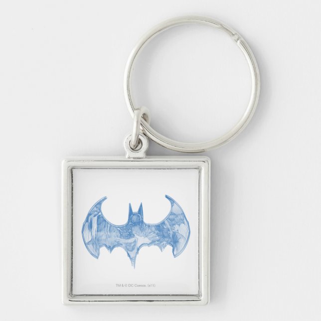 Llavero Símbolo de Batman | Logo de Sketchbook Light Blue (Frente)