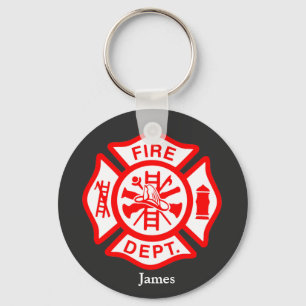 Llavero Símbolo de bombero logotipo de bombero nombre pers