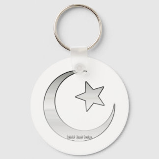 Llavero Símbolo de estrella y media luna color plata
