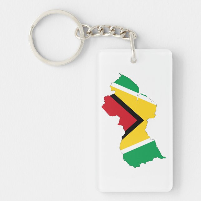 Llavero símbolo de forma de mapa de bandera de país de guy (Frente)