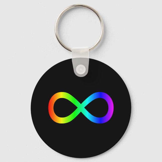 Llavero Símbolo de infinito arcoiris (Anverso)