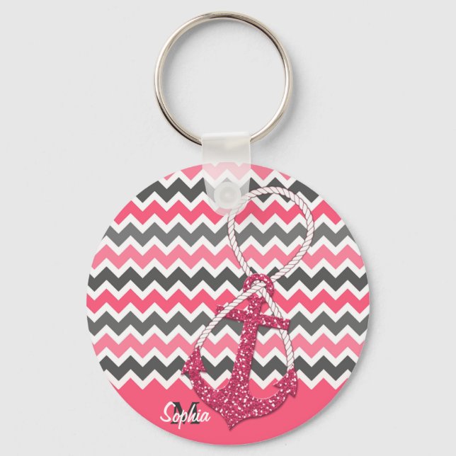 Llavero símbolo de infinito de anclaje náutico falso purpu (Anverso)