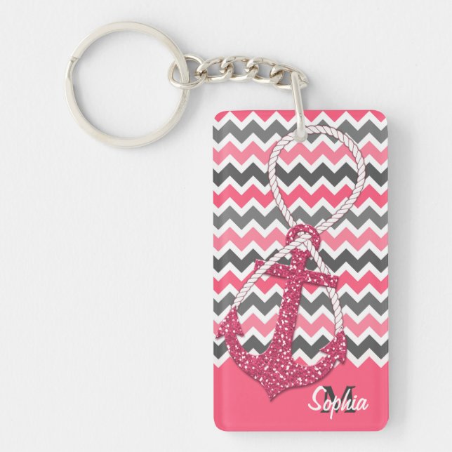 Llavero símbolo de infinito de anclaje náutico falso purpu (Frente)