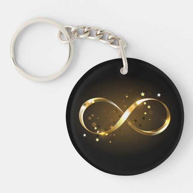 Llavero Símbolo de infinito dorado (Frente)
