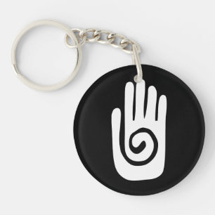 Llavero Símbolo de la mano Hopi curar espiral palma nativo