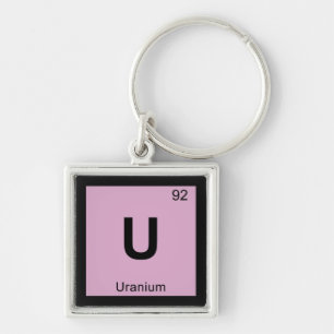 Llavero Símbolo de la tabla periódica de química del urani