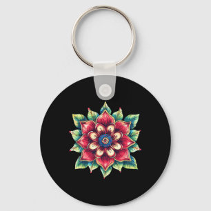 Llavero Símbolo de loto de yoga boho de flor de mandala co