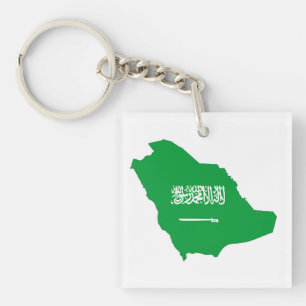 Llavero símbolo de mapa de forma de la bandera de arabia s