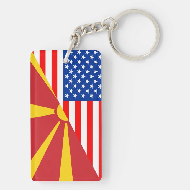 Llavero símbolo de media bandera de estados unidos de esta (Atrás)
