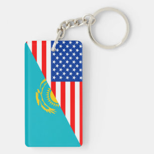 Llavero símbolo de media bandera de estados unidos en el p