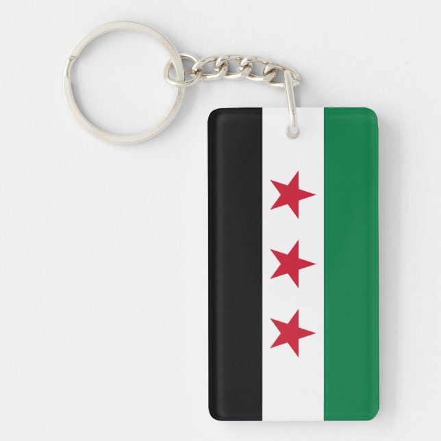 Llavero Símbolo de nueva bandera de la revolución en Siria (Frente)