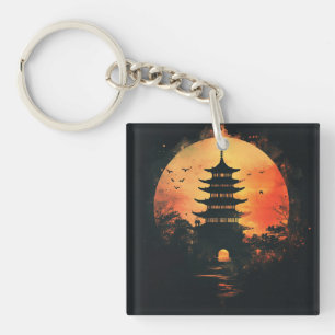 Llavero Símbolo de pagoda arte digital