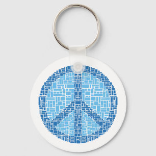 Llavero Símbolo de paz (azul)
