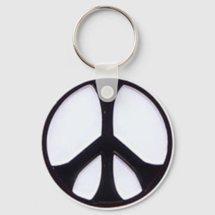 Llavero Símbolo de paz blanco y negro