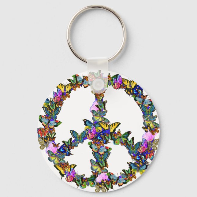 Llavero Símbolo de paz de mariposa (Anverso)