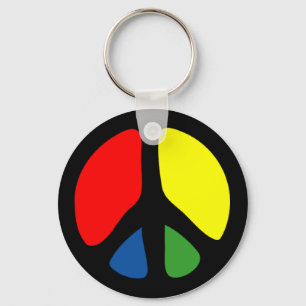 Llavero Símbolo de paz Hippie Groovy
