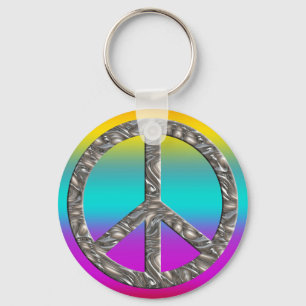 Llavero Símbolo de PAZ - PLATA