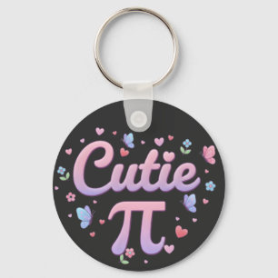 Llavero Símbolo de Pi Cute Matemáticas Pun Rosa Mariposas
