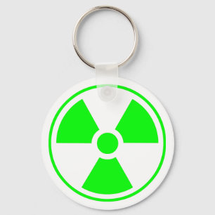 Llavero Símbolo de radiación nuclear radiactiva en verde
