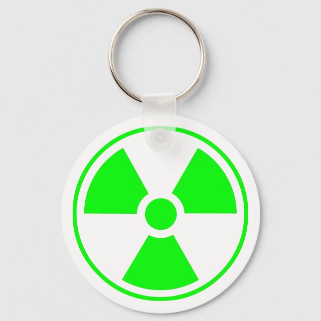 Llavero Símbolo de radiación nuclear radiactiva en verde (Anverso)