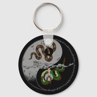 Llavero Símbolo de serpiente/dragón Ying/Yang Keychain red