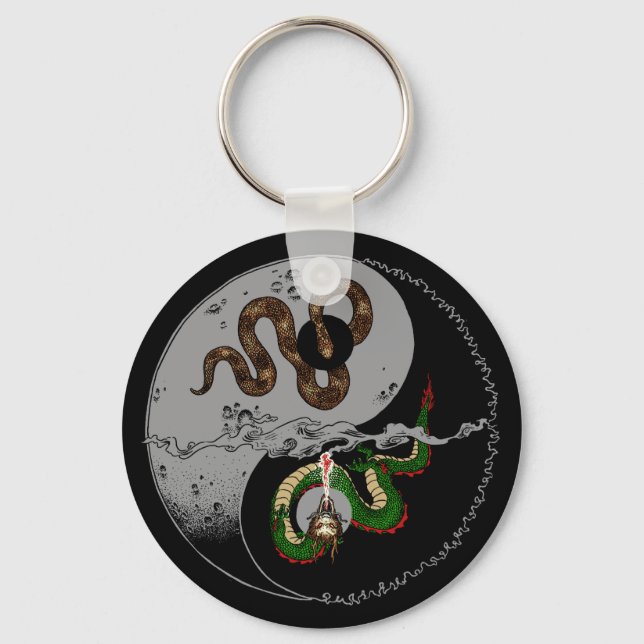 Llavero Símbolo de serpiente/dragón Ying/Yang Keychain red (Anverso)