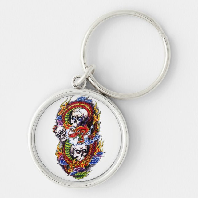 Llavero Símbolo de tatuaje del personalizado Guay calavera (Frente)