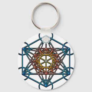 Llavero Símbolo del cubo de Metatron (pendiente azul