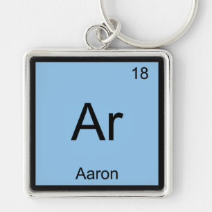 Llavero Símbolo del elemento de química Aaron Nombre de la