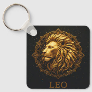 Llavero Símbolo del León Dorado que Representa la Fuerza, 