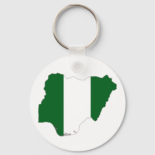 Llavero símbolo del mapa de la bandera de nigeria (Anverso)