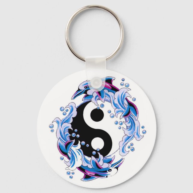 Llavero Símbolo del tatuaje personalizado de Guay Yin Yang (Anverso)