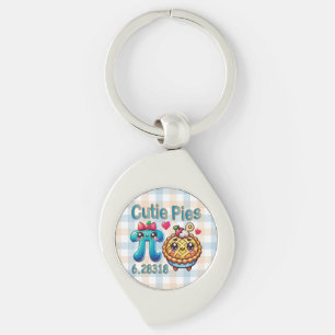 Llavero Símbolo divertido "Cutie Pies" Cute Pi y Pie Pun